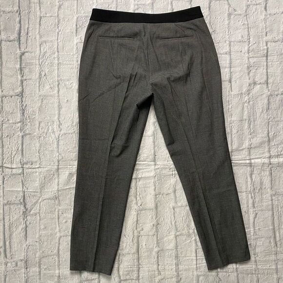 Express columnist women 10 mid rise ankle flat front dress pants grey & black - Picture 8 of 10